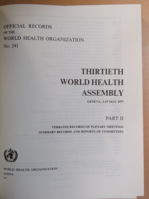 Thirtieth World Health Assembly Geneva, 2-19 May 1977 II. [antikvár]