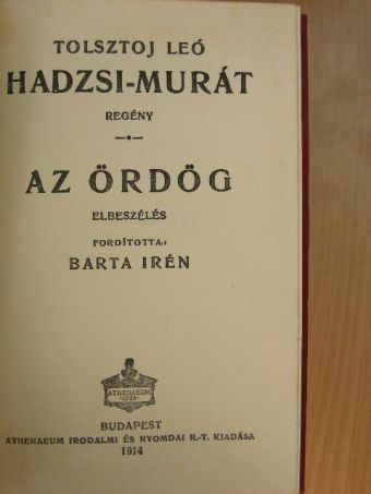 Tolsztoj Leó - Hadzsi-Murát/Az ördög [antikvár]
