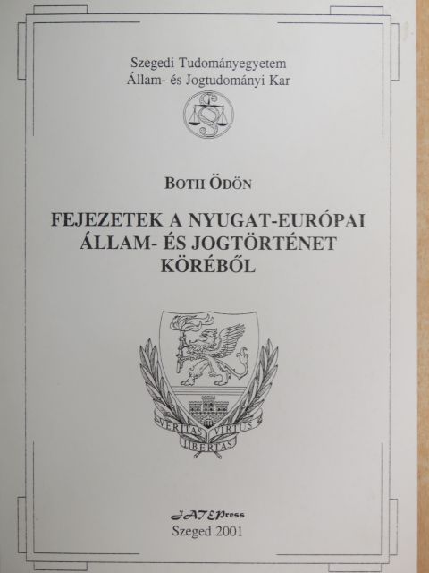 Both Ödön - Fejezetek a nyugat-európai állam- és jogtörténet köréből [antikvár]
