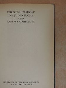 Anette von Droste-Hülshoff - Die Judenbuche und andere Erzählungen [antikvár]
