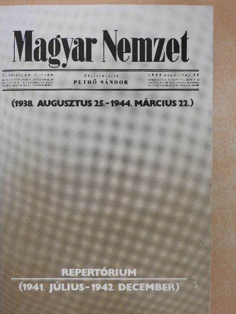 Magyar Nemzet Repertórium (1941. július-1942. december) [antikvár]