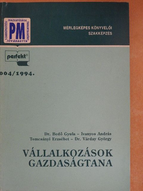 Dr. Bedő Gyula - Vállalkozások gazdaságtana [antikvár]