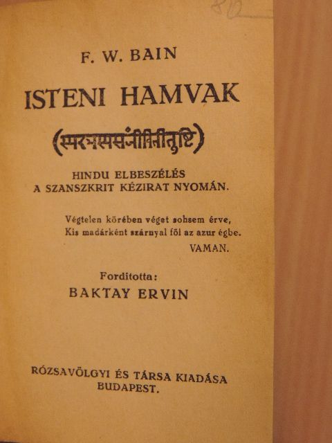 F. W. Bain - Isteni hamvak [antikvár]