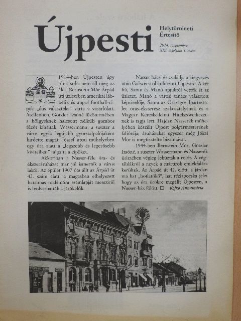 Antal Gábor - Újpesti Helytörténeti Értesítő 2014. szeptember [antikvár]