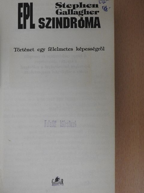 Stephen Gallagher - EPL szindróma [antikvár]