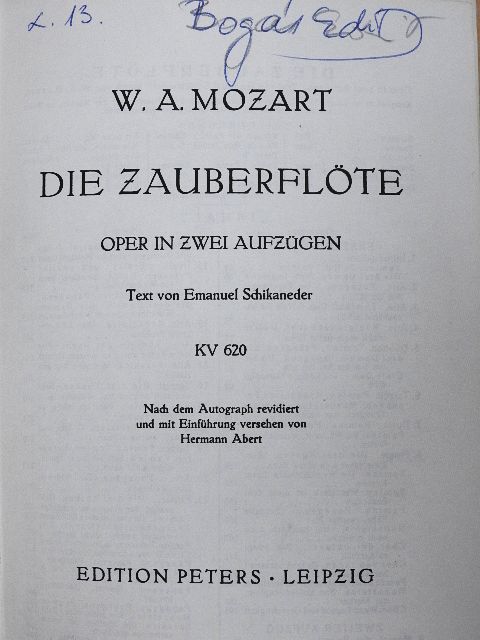 Emanuel Schikaneder - Die Zauberflöte [antikvár]
