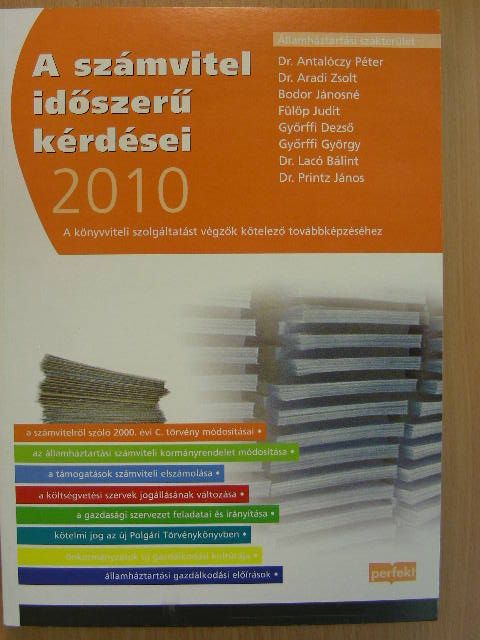 Bodor Jánosné - A számvitel időszerű kérdései 2010 - Államháztartási szakterület [antikvár]