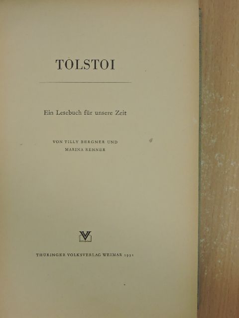 Marina Renner - Tolstoi [antikvár]