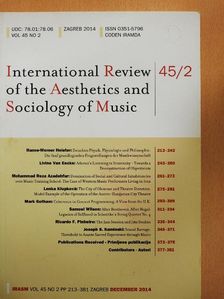 Hanns-Werner Heister - International Review of the Aesthetics and Sociology of Music - December 2014 [antikvár]