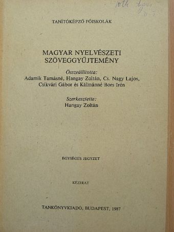 Albert Sándorné - Magyar nyelvészeti szöveggyűjtemény [antikvár]