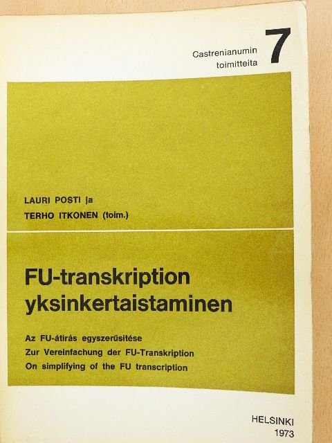 Lauri Posti - FU-transkription yksinkertaistaminen [antikvár]