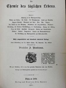 F. Reuleaux - Die Chemie des täglichen Lebens (gótbetűs) [antikvár]