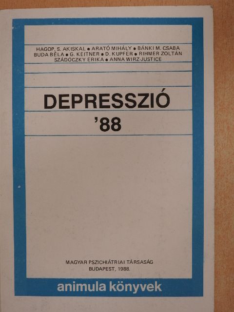 Anna Wirz-Justice - Depresszió '88 [antikvár]