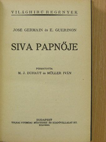 E. Guerinon - Siva papnője [antikvár]
