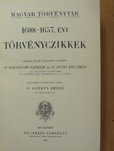 Dr. Csiky Kálmán - 1608-1657. évi törvényczikkek [antikvár]