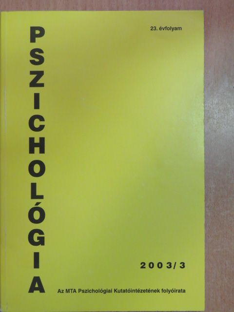 Fonyódi Péter - Pszichológia 2003/3. [antikvár]