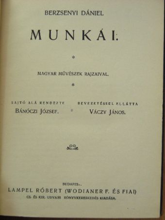Berzsenyi Dániel - Berzsenyi Dániel munkái [antikvár]