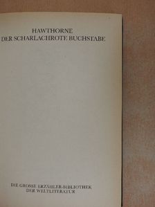 Nathaniel Hawthorne - Der Scharlachrote Buchstabe [antikvár]