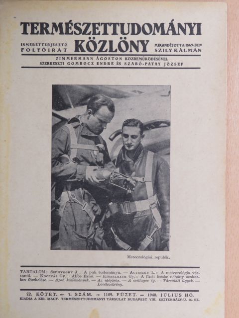 Dr. Aujeszky László - Természettudományi Közlöny 1940. július [antikvár]