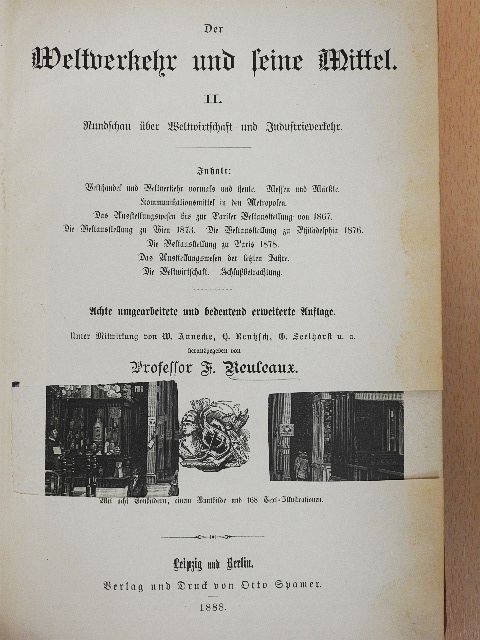 F. Reuleaux - Der Weltverkehr und seine Mittel II. (gótbetűs) [antikvár]