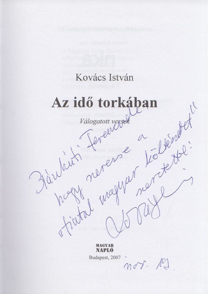 Kovács István - Az idő torkában (dedikált) [antikvár]