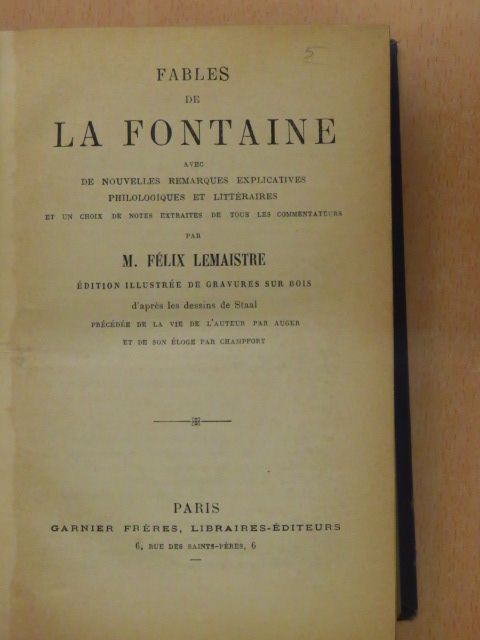 La Fontaine - Fables de La Fontaine [antikvár]