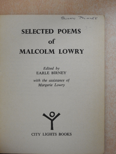 Malcolm Lowry - Selected Poems of Malcolm Lowry [antikvár]