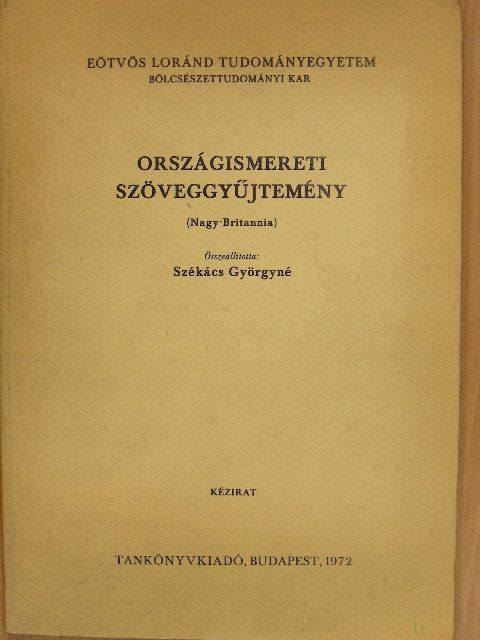 Székács Györgyné - Országismereti szöveggyűjtemény [antikvár]