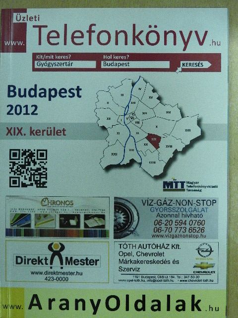 Üzleti telefonkönyv - Budapest XIX. kerület 2012 [antikvár]