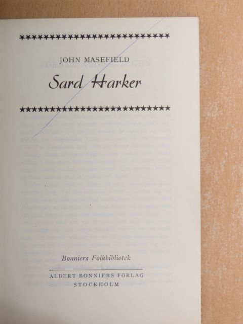 John Masefield - Sard Harker [antikvár]