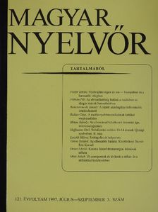 Balázs Géza - Magyar Nyelvőr 1997. július-szeptember [antikvár]