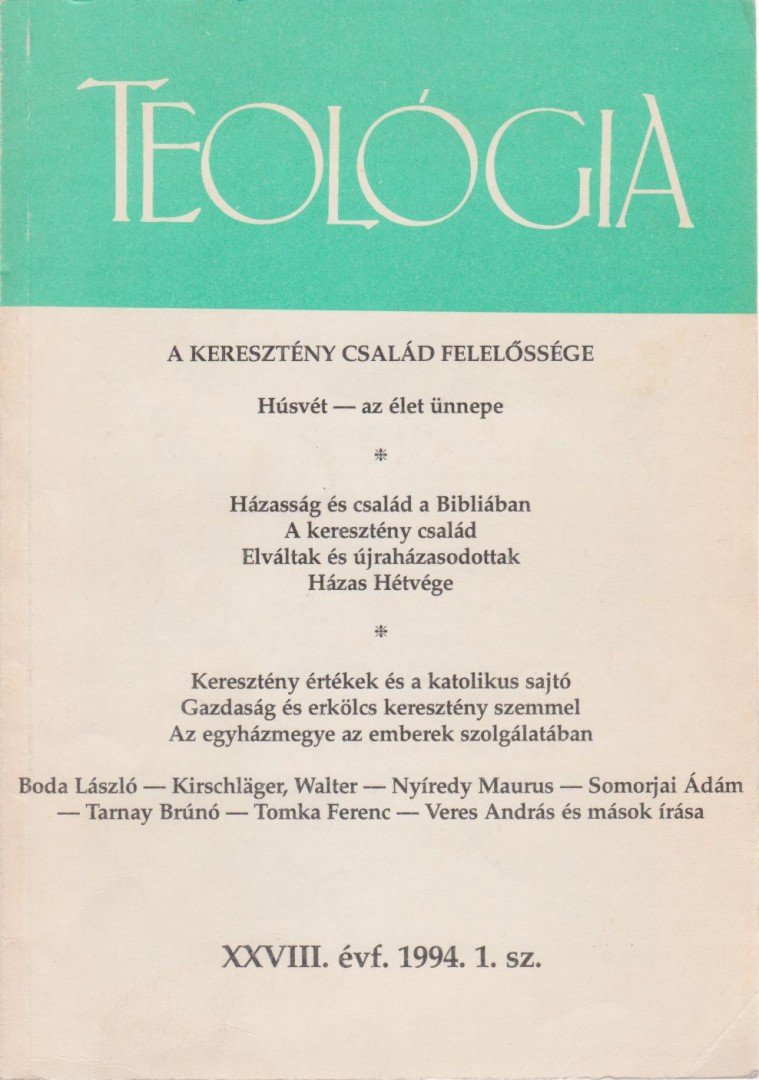 SZENNAY ANDRÁS - Teológia 1994/1. [antikvár]