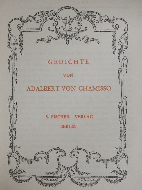 Adalbert von Chamisso - Gedichte von Adalbert von Chamisso [antikvár]