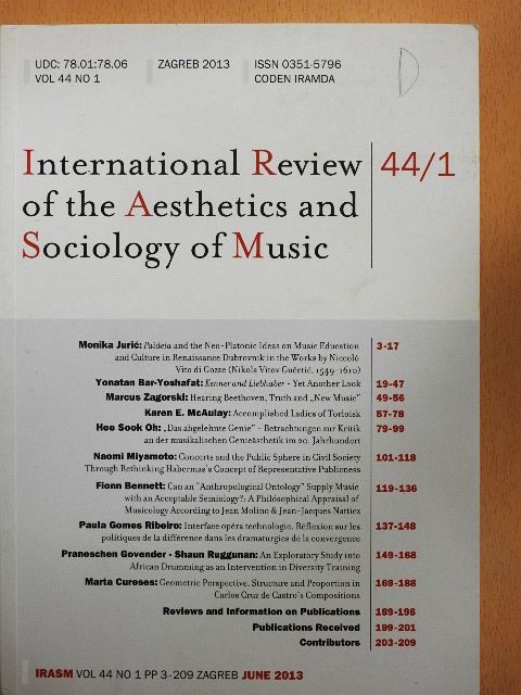 Fionn Bennett - International Review of the Aesthetics and Sociology of Music - June 2013 [antikvár]