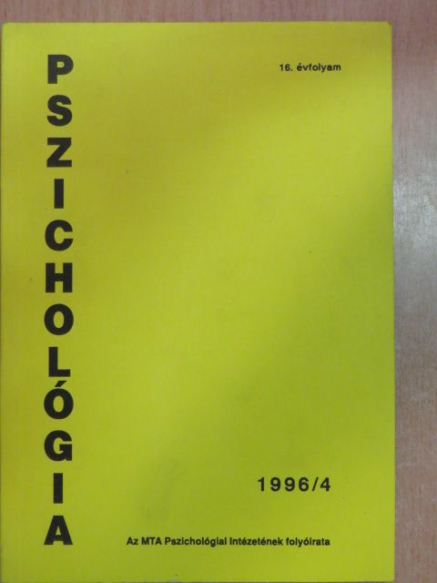 Gergely György - Pszichológia 1996/4. [antikvár]