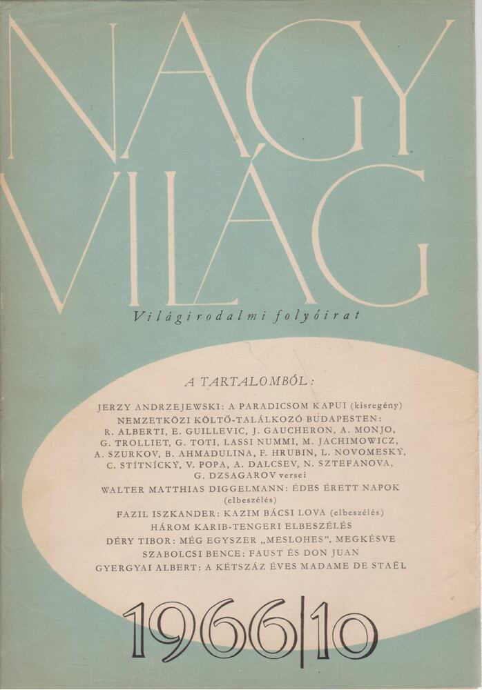 KARDOS LÁSZLÓ - Nagyvilág 1966/10. [antikvár]