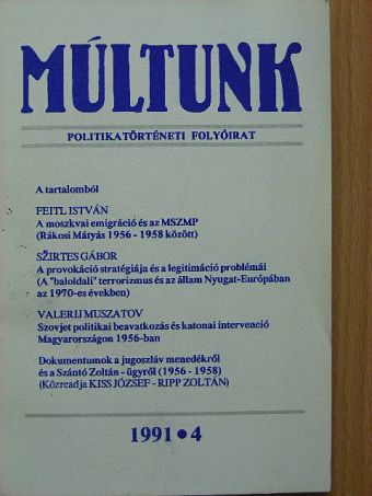 Barla Szabó Ödön - Múltunk 1991/4.  [antikvár]