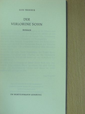 Luis Trenker - Der Verlorene Sohn [antikvár]