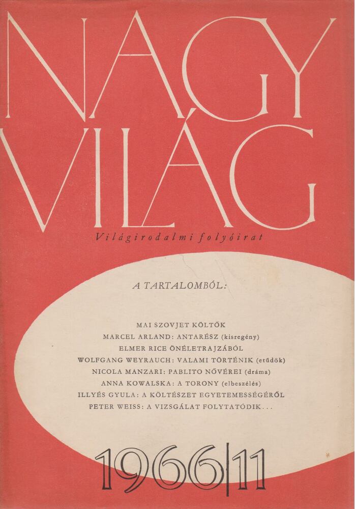 KARDOS LÁSZLÓ - Nagyvilág 1966/11. [antikvár]