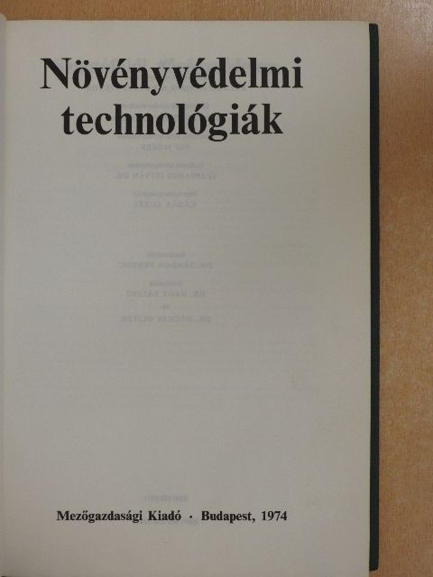 Balogh Sándor - Növényvédelmi technológiák [antikvár]