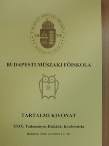 XXIX. Tudományos Diákköri Konferencia tartalmi kivonat [antikvár]
