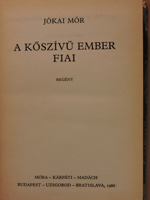 Jókai Mór - A kőszívű ember fiai [antikvár]