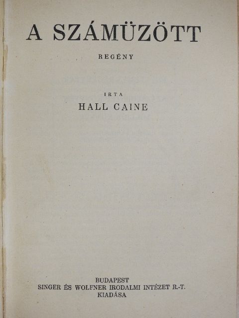Hall Caine - A számüzött [antikvár]
