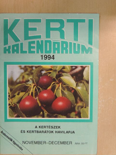 Dr. Terbe István - Kerti Kalendárium 1994. november-december [antikvár]