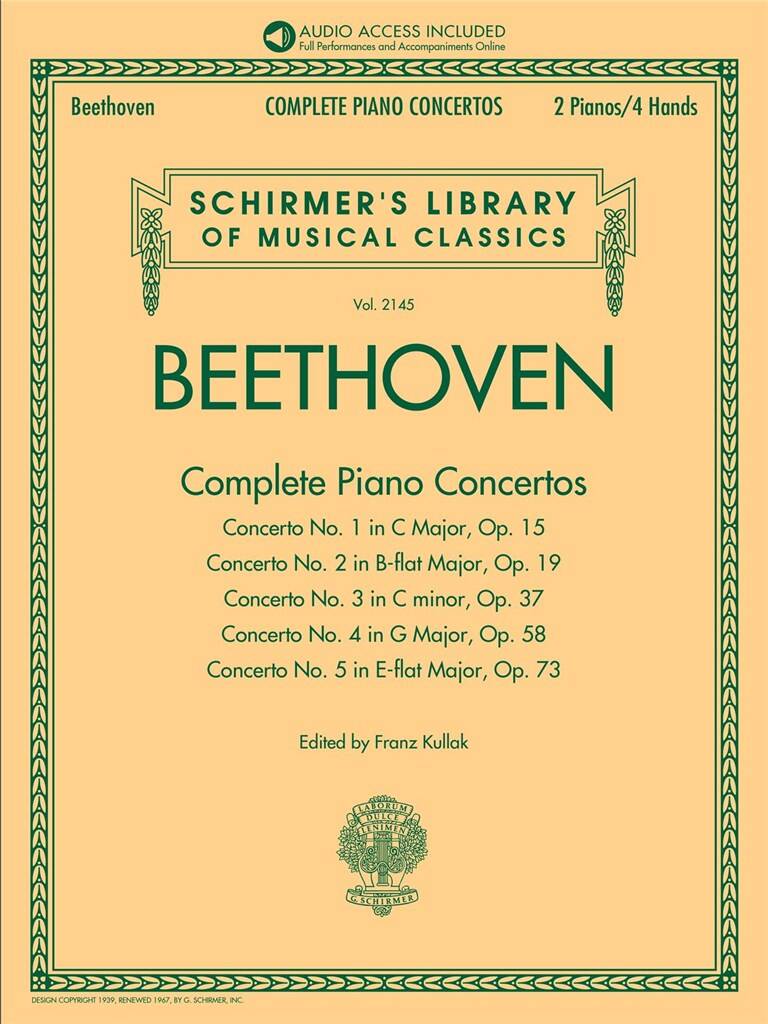BEETHOVEN - COMPLETE PIANO CONCERTOS. 2 PIANO / 4 HANDS