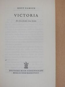 Knut Hamsun - Victoria [antikvár]