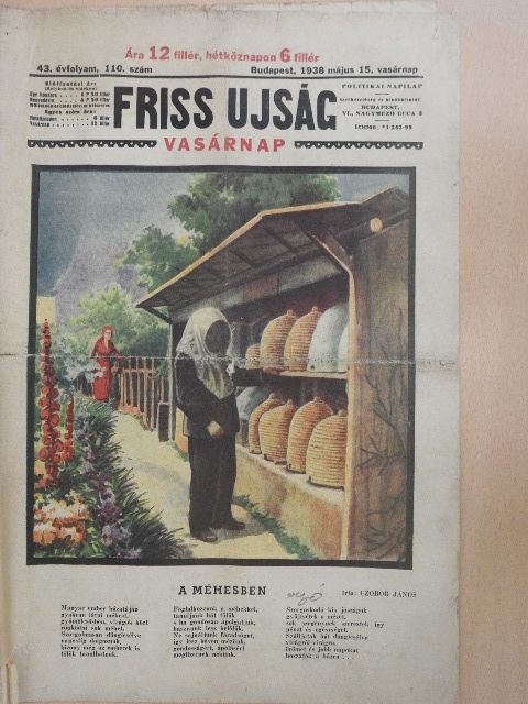 Czobor János - Friss Ujság Vasárnap 1938. május 15. [antikvár]