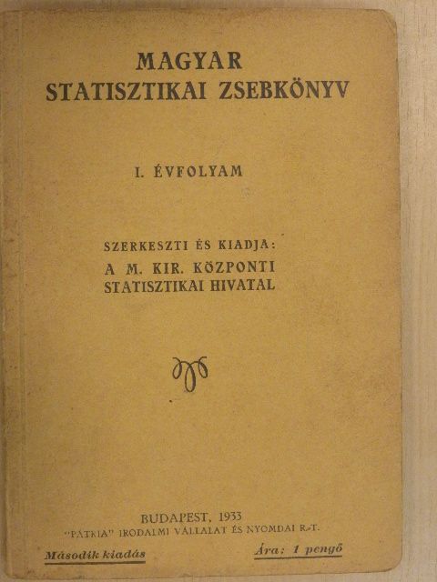 Magyar statisztikai zsebkönyv 1933. [antikvár]