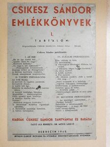 Csikesz Sándor - Csikesz Sándor Emlékkönyvek 1.  [antikvár]