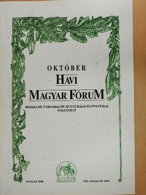 Balogh Bertalan - Havi Magyar Fórum 2000. október [antikvár]